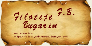 Filotije Bugarin vizit kartica